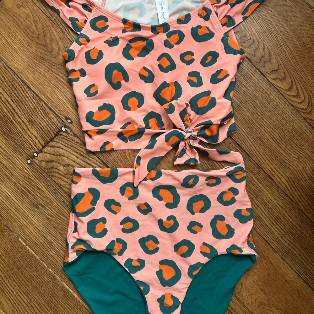 Lime Ricki Coral and Teal Swimsuit